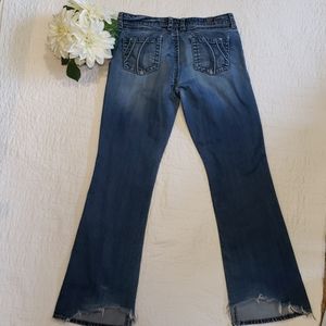 Kut from the Kloth Super Distressed Jeans Womens 10 Flared Grunge Punk Biker